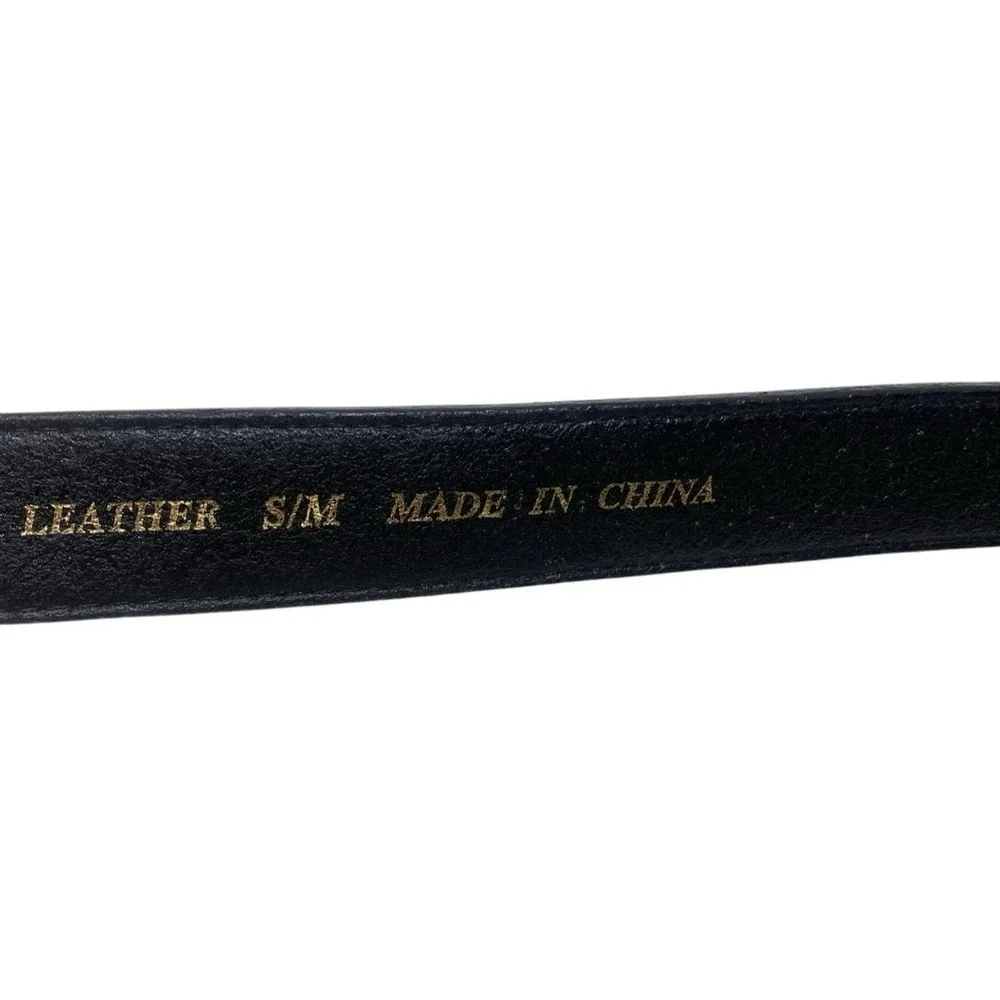 Diane Von Furstenberg Womens Solid Black Genuine Leather Belt Size S / M